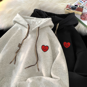 刺绣字母秋季连帽卫衣嘻哈街头潮牌宽松帽衫上衣服LW247P55控75,女生穿衣服搭配技巧夏天图片