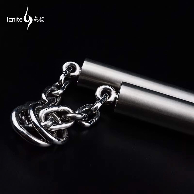 【银焰】加强型磨砂款双节棍不锈钢抗摔实战双截棍防身二节棍包邮