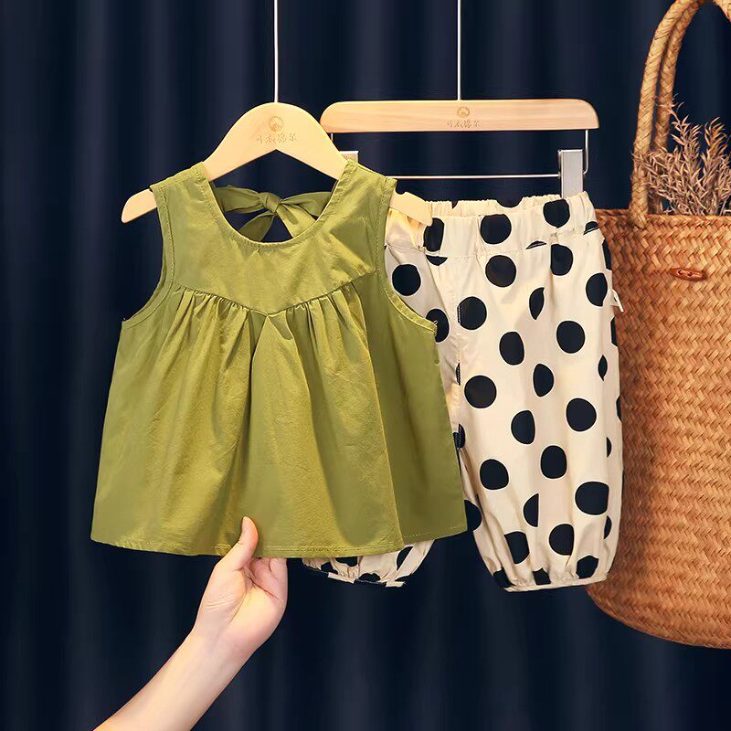 女童夏季套装2026新款小女孩洋气休闲短裤吊带衬衫宝宝夏装两件套