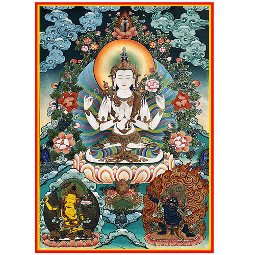 挂画唐卡札喜唐卡手绘矿物颜料