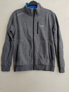 LINING李宁男款训练系列短款立领开衫无帽卫衣