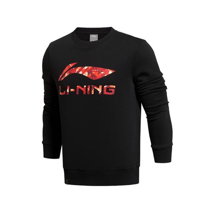 李宁男子套头圆领无帽卫衣
