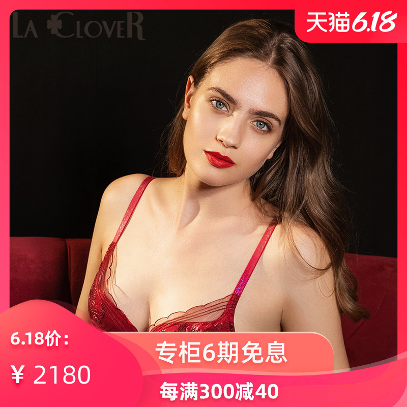 LACLOVER兰卡文挚爱RED系列红运性感3/4厚杯聚拢性感文胸LC11JW1