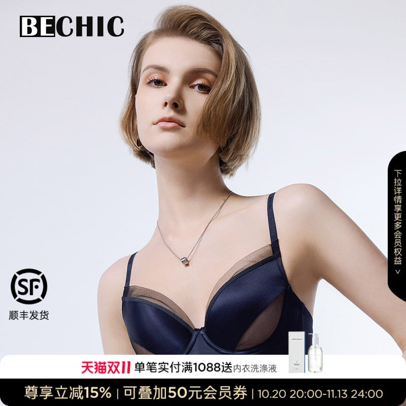 BeChic网纱透气性感内衣4/4薄杯文胸内衣女光韵BC13CK1