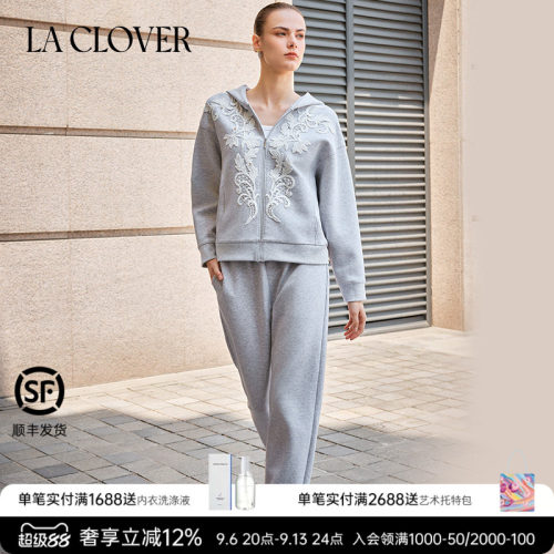兰卡文LA CLOVER蕾丝拉链开衫套装遇见布拉格LC85AAH1