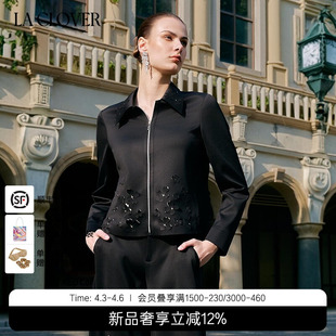 双面布粘合拉链衬衫 星语LC81AAN1 CLOVER 25秋冬 兰卡文