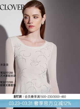 兰卡文幻影星河系列网纱水钻长袖女款上衣LC72XK1