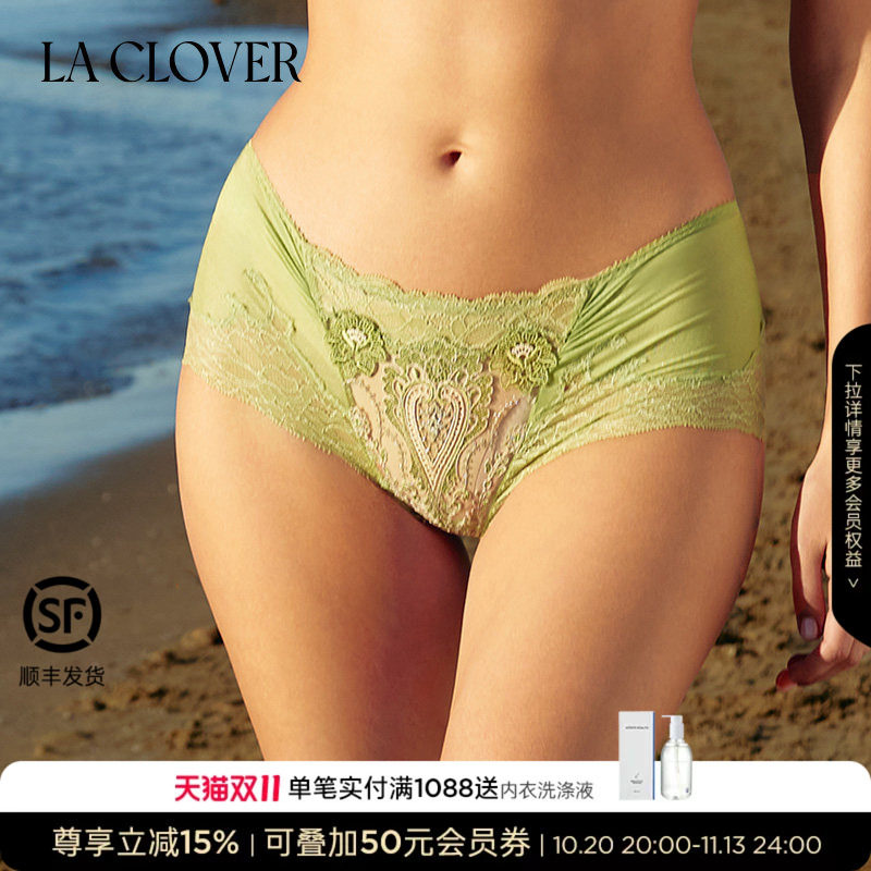 【自由女神】LACLOVER轻奢贵妇内裤蕾丝刺绣平角自由女神LC23JL1