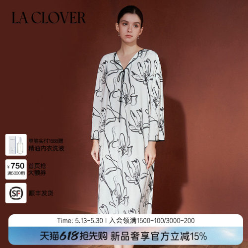 【25秋冬】兰卡文(LA CLOVER)莫代尔印花睡裙睡衣女花韵CC44AAM1