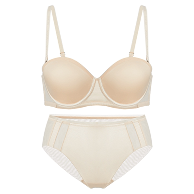 初见系列简约风厚杯文胸内裤套装