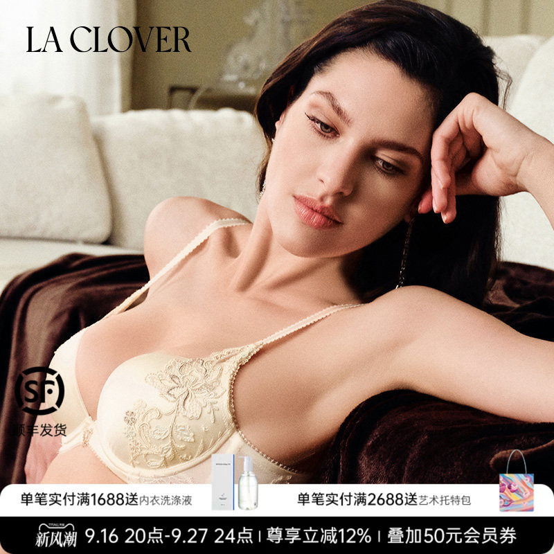 【26春夏】兰卡文LA CLOVER蕾丝刺绣4/4模杯文胸聚拢赞歌LC11AAQ1图片