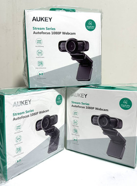 Aukey 1080P高清笔记本电脑摄像头 USB即插即用 直播视频会议带麦