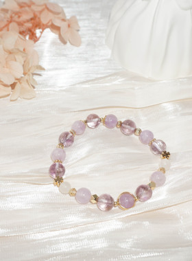 天然紫水晶手链手串小清新浅紫