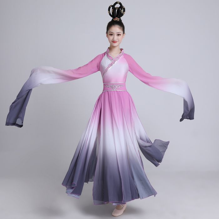 古典舞水袖舞蹈服女装飘逸演出服红昭愿采薇惊鸿舞蹈服女出租定制