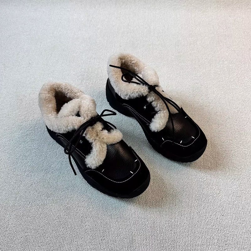 厚底系带深口保暖加绒棉鞋女2025冬季新款通勤百搭运动雪地毛毛鞋,女鞋,深口单鞋,淘宝优惠券,粉丝福利购,淘宝优惠卷