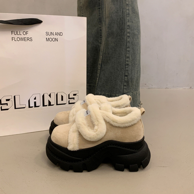 加绒增高厚底深口雪地靴女2025