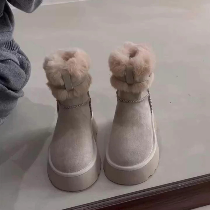 雪地靴短靴加绒保暖东北毛毛棉鞋