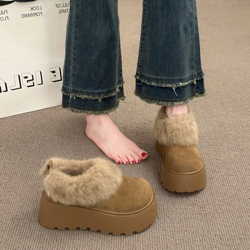 小个子增高厚底雪地靴女2025冬季