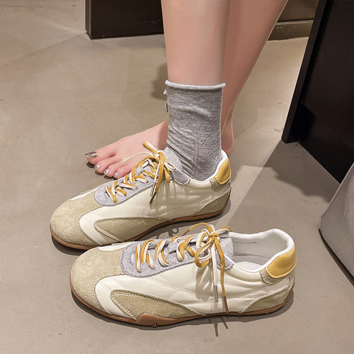 复古拼色德训鞋女2026秋季新款