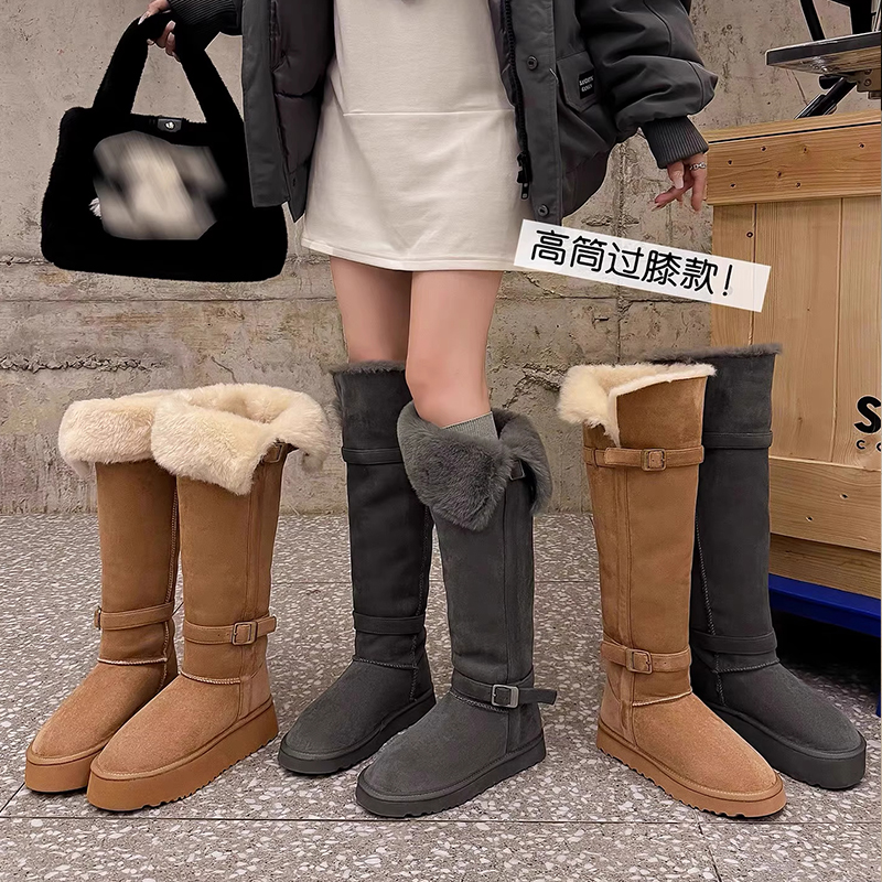 厚底过膝高筒雪地靴女2025冬季
