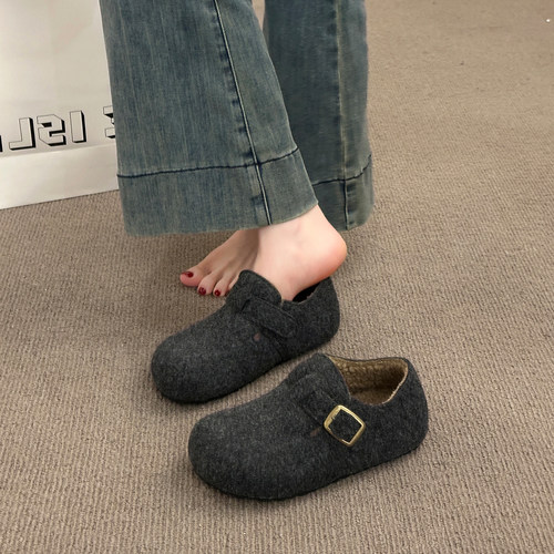 一脚蹬勃肯鞋女2025秋冬新款加绒