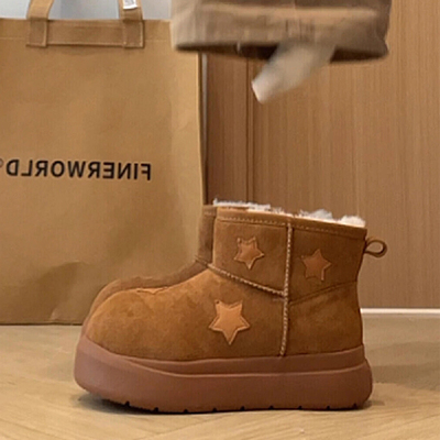 雪地靴女款2025新款冬季加绒加厚