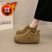 外穿一脚蹬保暖棉鞋 新款 子内增高雪地靴 女2026冬季 厚底加绒勃肯鞋