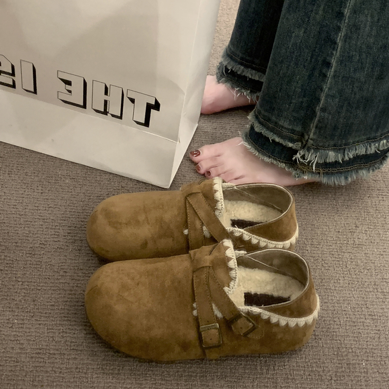 厚底内增高全包勃肯鞋女2025秋冬