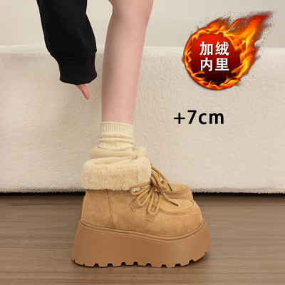 小个子增高厚底雪地靴女2025冬季