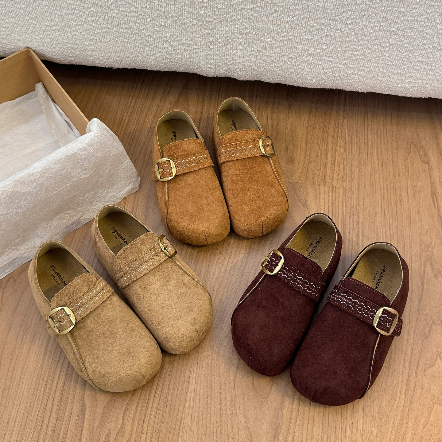 全包内增高厚底勃肯鞋女2026春季新款平底单鞋一脚蹬懒人鞋乐福鞋,女鞋,勃肯鞋/软木鞋,淘宝优惠券,粉丝福利购,淘宝优惠卷