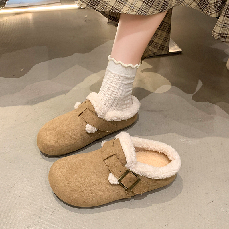 加绒勃肯鞋软底毛毛鞋女2025秋冬