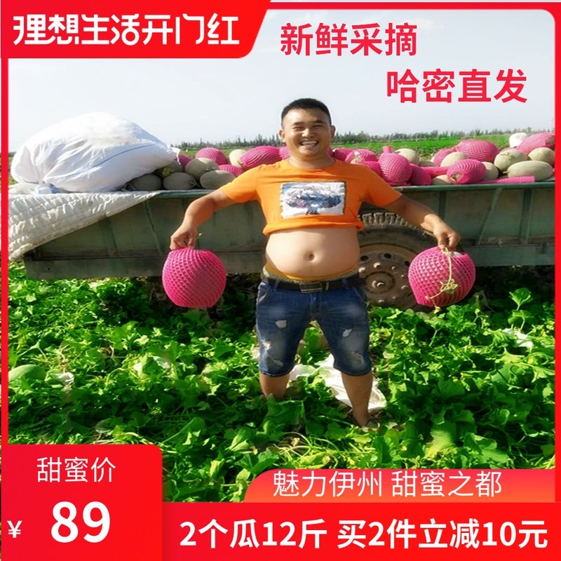 甜蜜之都青花蜜瓜现摘现发新疆淖毛湖哈密瓜超甜2大个装带箱12斤|ruв категории водной мясо/свежие фрукты и овощи/еда, свежие фрукты, дыня - от Buy2taobao.com для оказания профессиональной услуги покупки агента Taobao