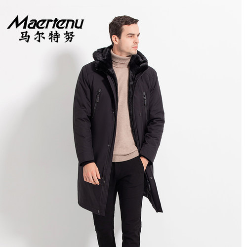 长款派克服连帽中年过膝御寒整貂