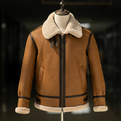 经典皮毛一体原生态皮草翻领夹克