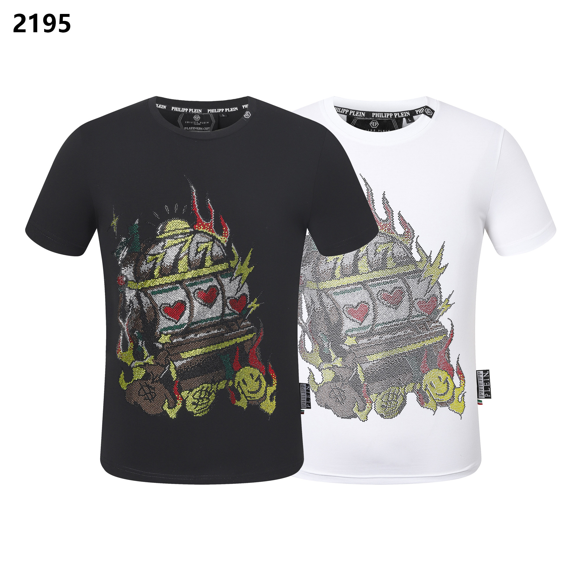 2025夏季美式短袖T恤男PP卡通重工烫钻时尚潮流圆领半袖青春流行,男装,T恤,淘宝优惠券,粉丝福利购,淘宝优惠卷