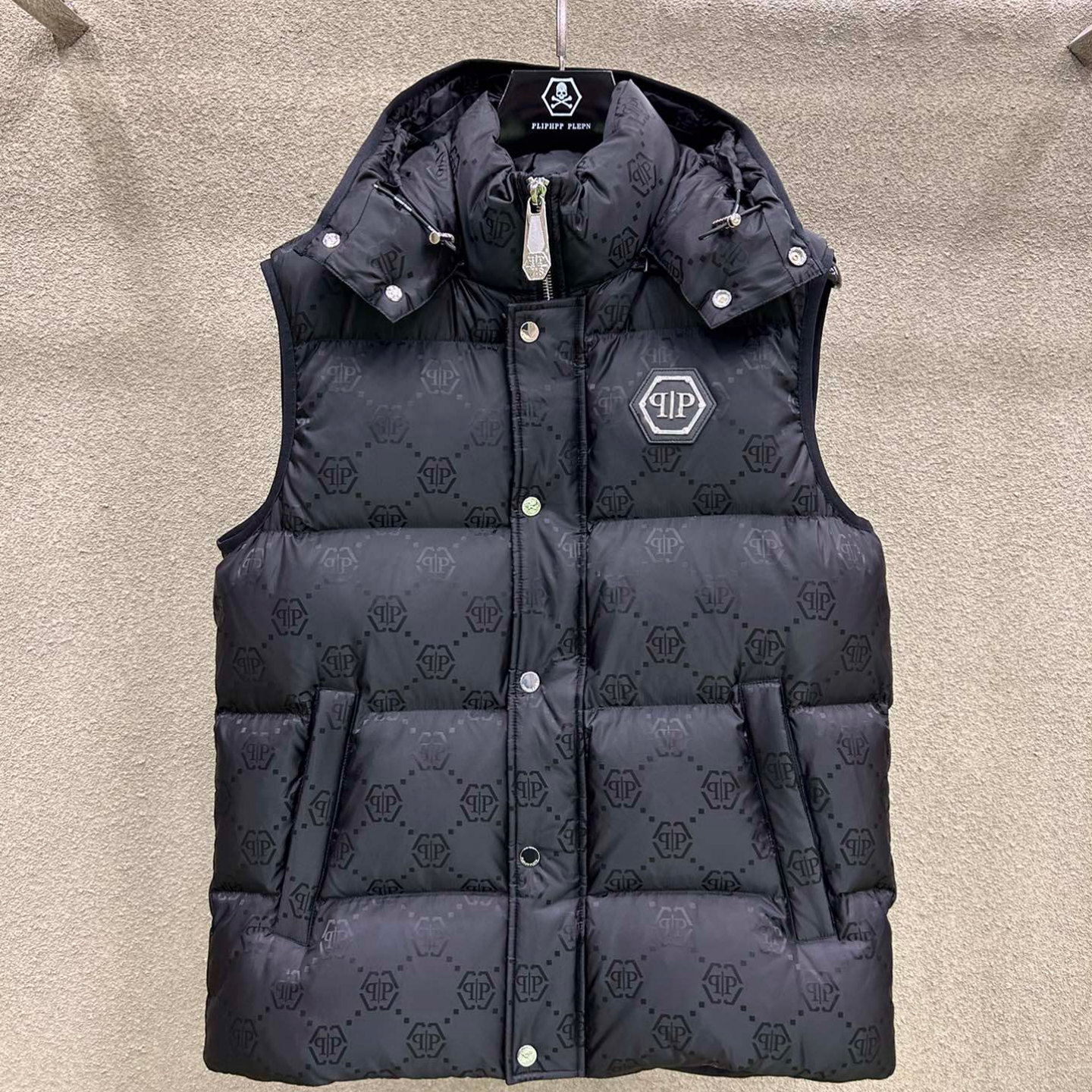 欧美秋冬男士PP加厚羽绒服高端时尚90％白鸭绒可脱帽马甲保暖背心