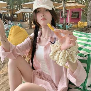 套裝 襯衫 夏日代名詞 防曬長袖 寬松短褲 百搭夏季 PPHOME自制