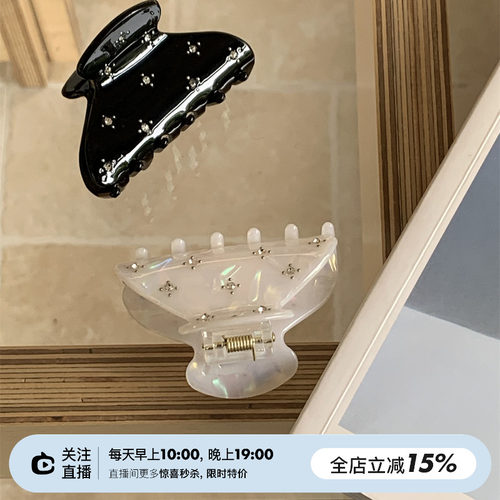 闪钻醋酸半扎发夹鲨鱼夹