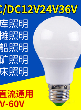 低压12V伏led灯24V36V48V交流直流E27螺口工地矿井冷库机床船用灯