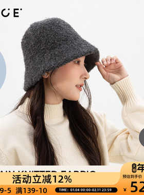 OCE素织针织小圆帽2025秋冬季简约百搭显脸小气质保暖帽