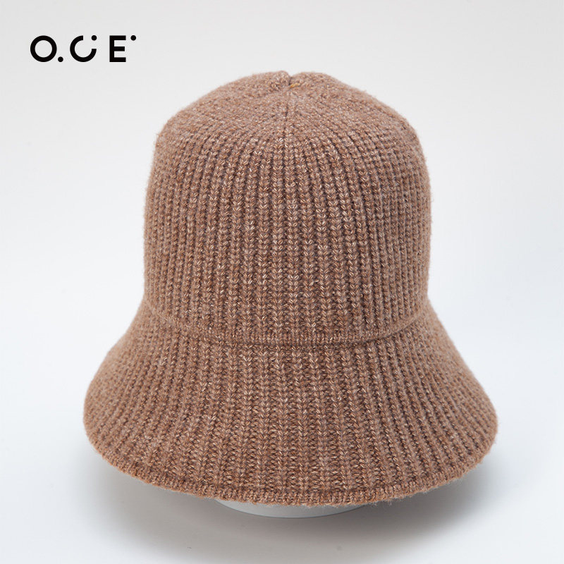 oce针织毛线小圆帽子百搭显脸小保暖防寒护耳百搭水桶帽