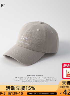 OCE多巴胺棒球帽大头围帽子大脸显脸小宽帽檐鸭舌帽热销灰色