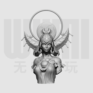 哈迪斯2 塞勒涅 1/10胸像白模 16比例GK树脂白模手办模型 1789