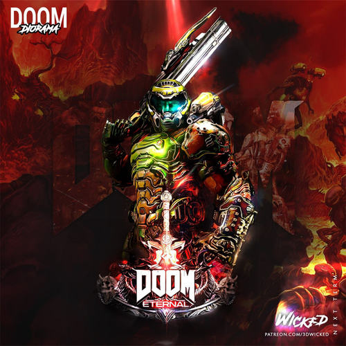1/10 DOOM 毁灭战士 16比例GK树脂白模手办模型 1019