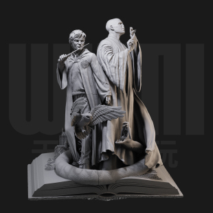 1/24哈利波特 伏地魔 电影 18比例GK白模手办3D打印兵人模型 3781