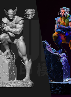 漫威 金刚狼 X战警 狼叔 1/24GK白模手办 18比例树脂模型 6515