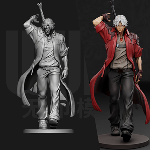 鬼泣 但丁 魔猎人 1/24GK白模手办 18比例树脂3D打印模型 6775