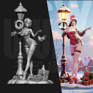 剑星 伊芙 圣诞版 1/24GK白模手办 18比例树脂3D打印模型 6786