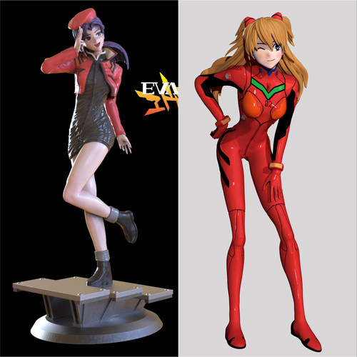 【EVA】明日香 葛城里美 1/24手办GK白模 18比例3D打印模型 918