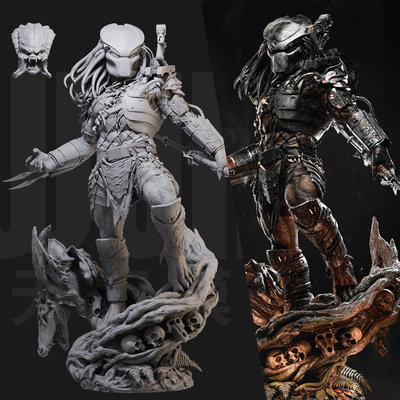 1/24 刀疤 铁血战士 AVP 18比例GK白模手办3D打印兵人模型 3891